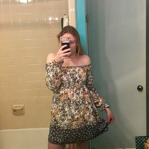 NWOT Off the Shoulder Smocked Mini Dress